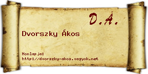 Dvorszky Ákos névjegykártya
