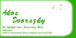 akos dvorszky business card
